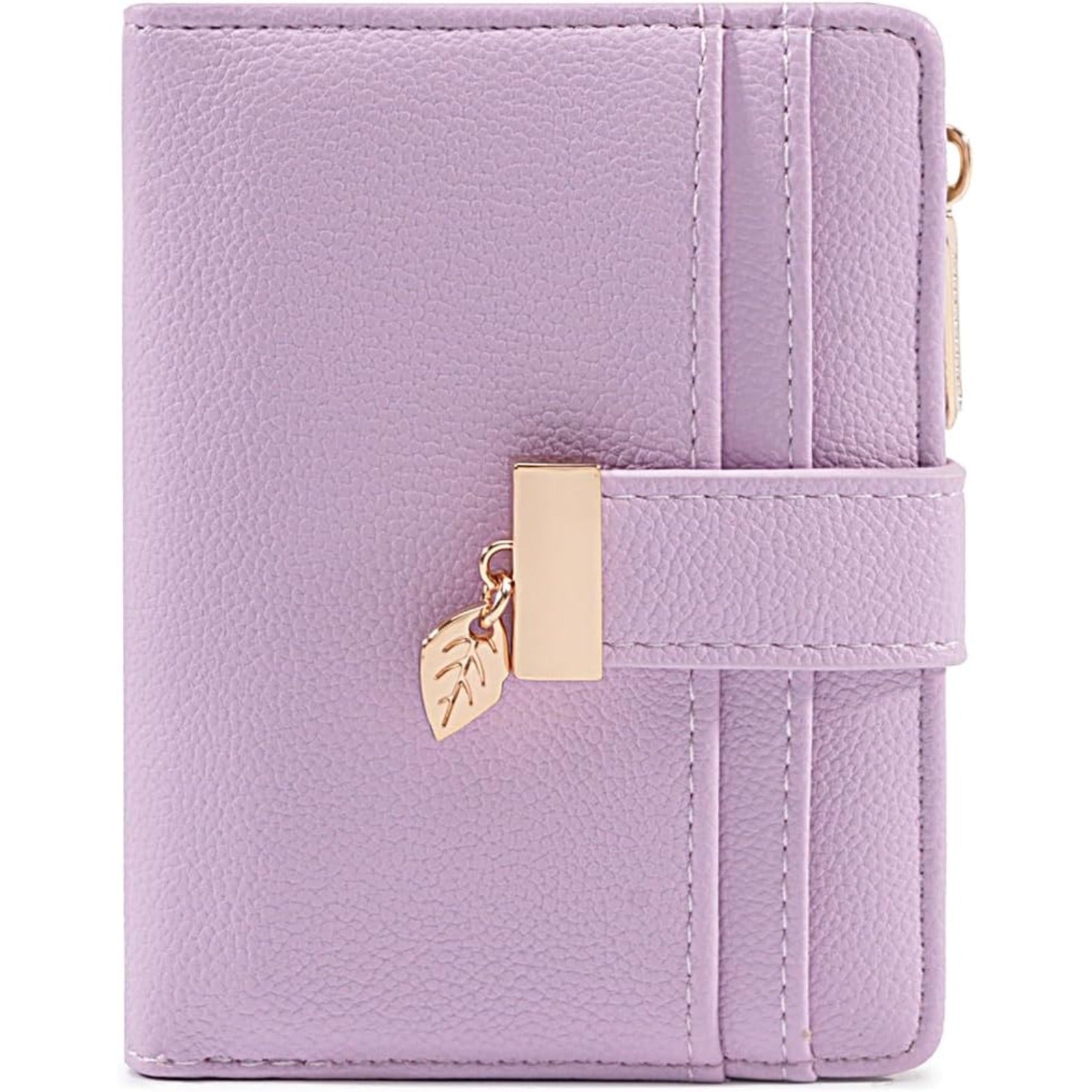 VNLVNL Wallet Women Bifold Leather Wallets for Women Credit Card Holder with ID Window Zipper Coin Pocket Deep Purple