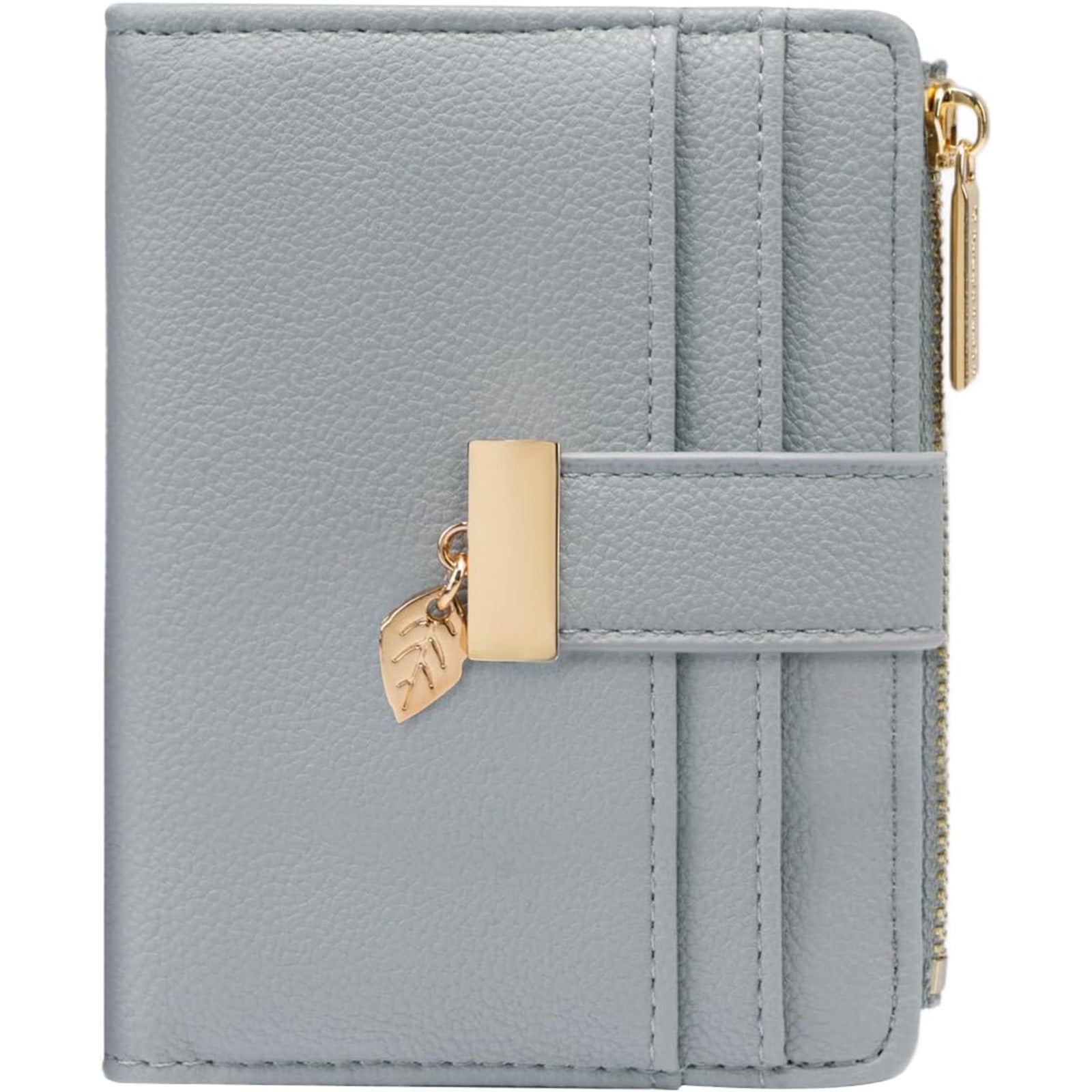 VNLVNL Wallet Women Bifold Leather Wallets for Women Credit Card Holder with ID Window Zipper Coin Pocket Deep Purple