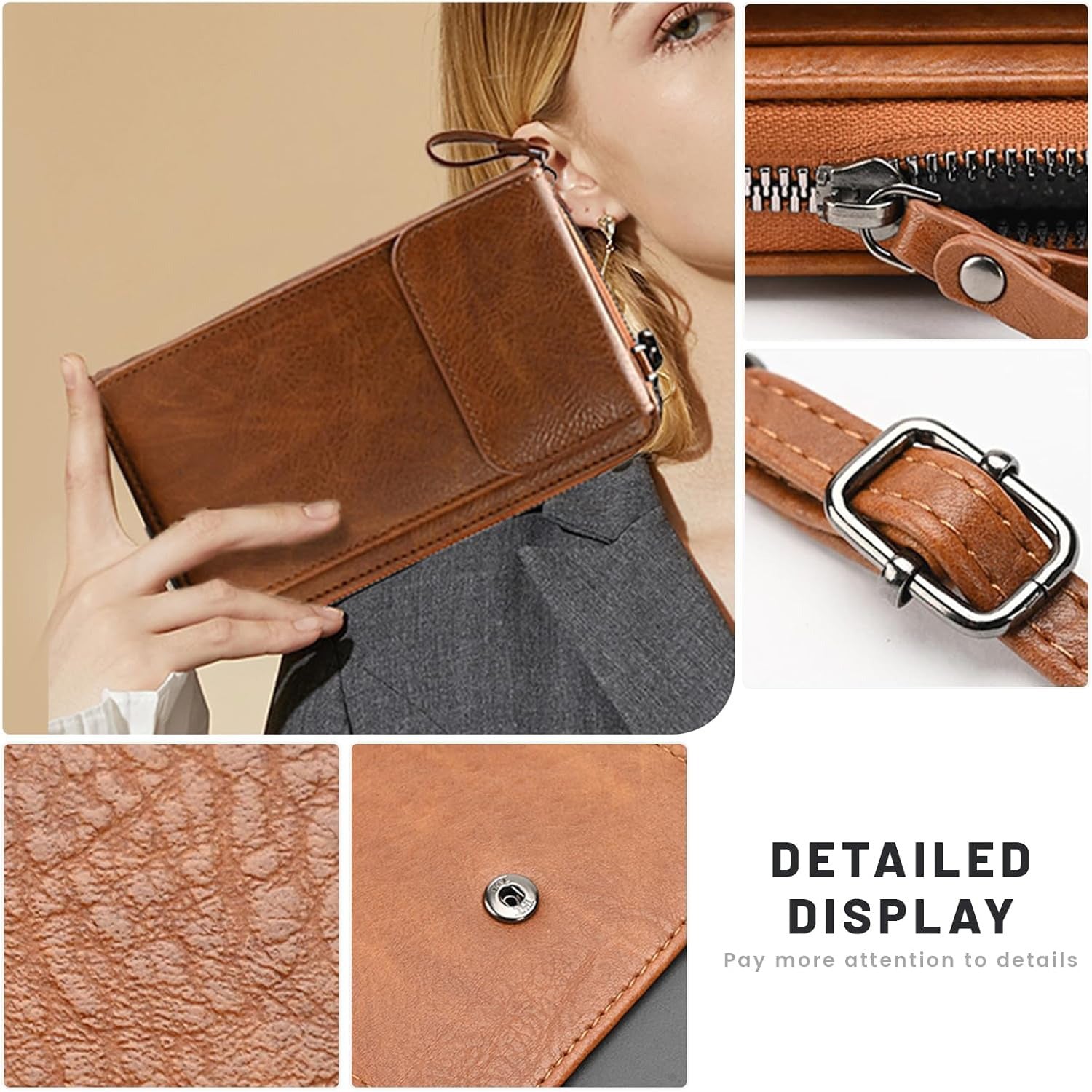 VNLVNL Small Leather Crossbody Bag Cell Phone Purse Women Mini Shoulder Wallet with Credit Card Slots