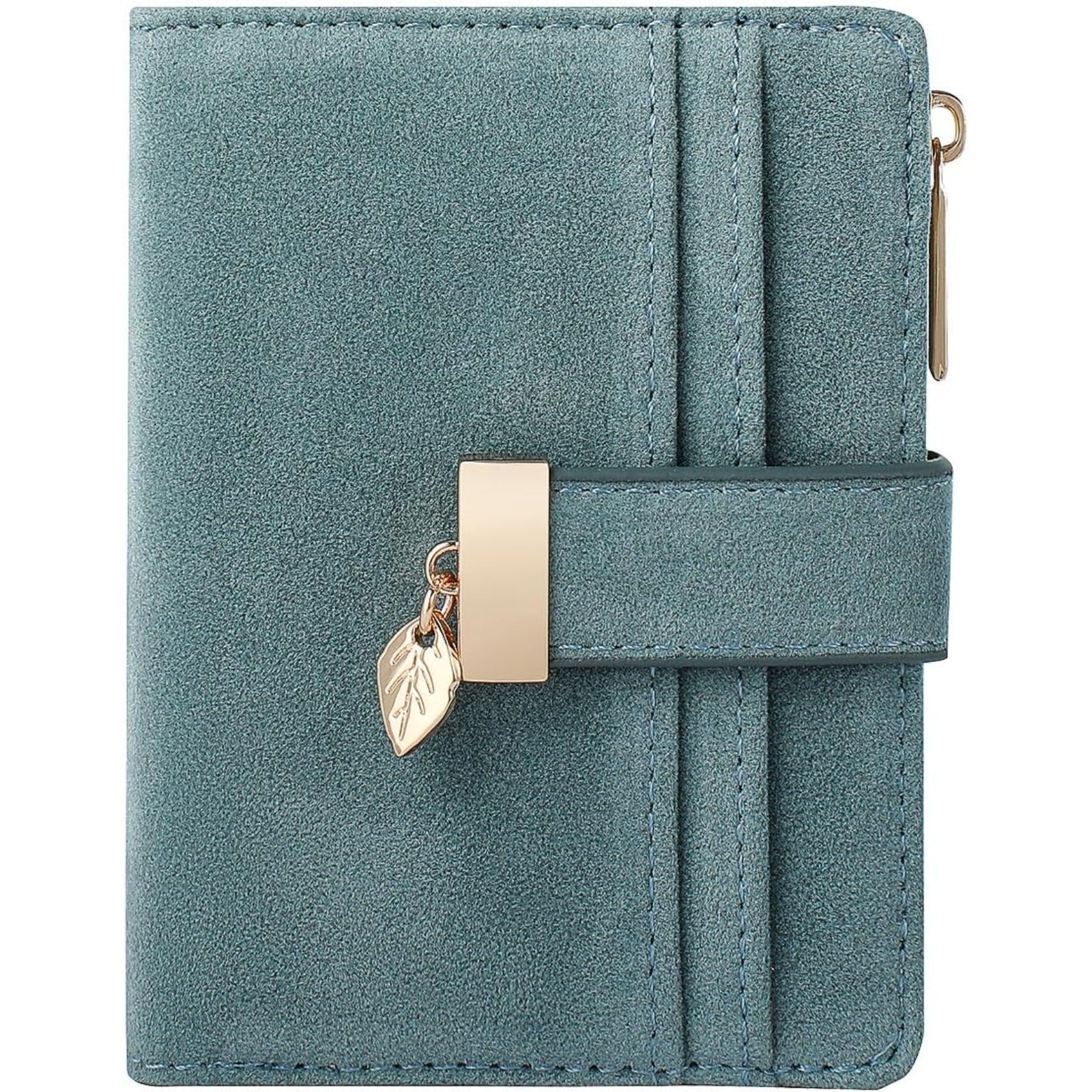 VNLVNL Wallet Women Bifold Leather Wallets for Women Credit Card Holder with ID Window Zipper Coin Pocket Deep Purple