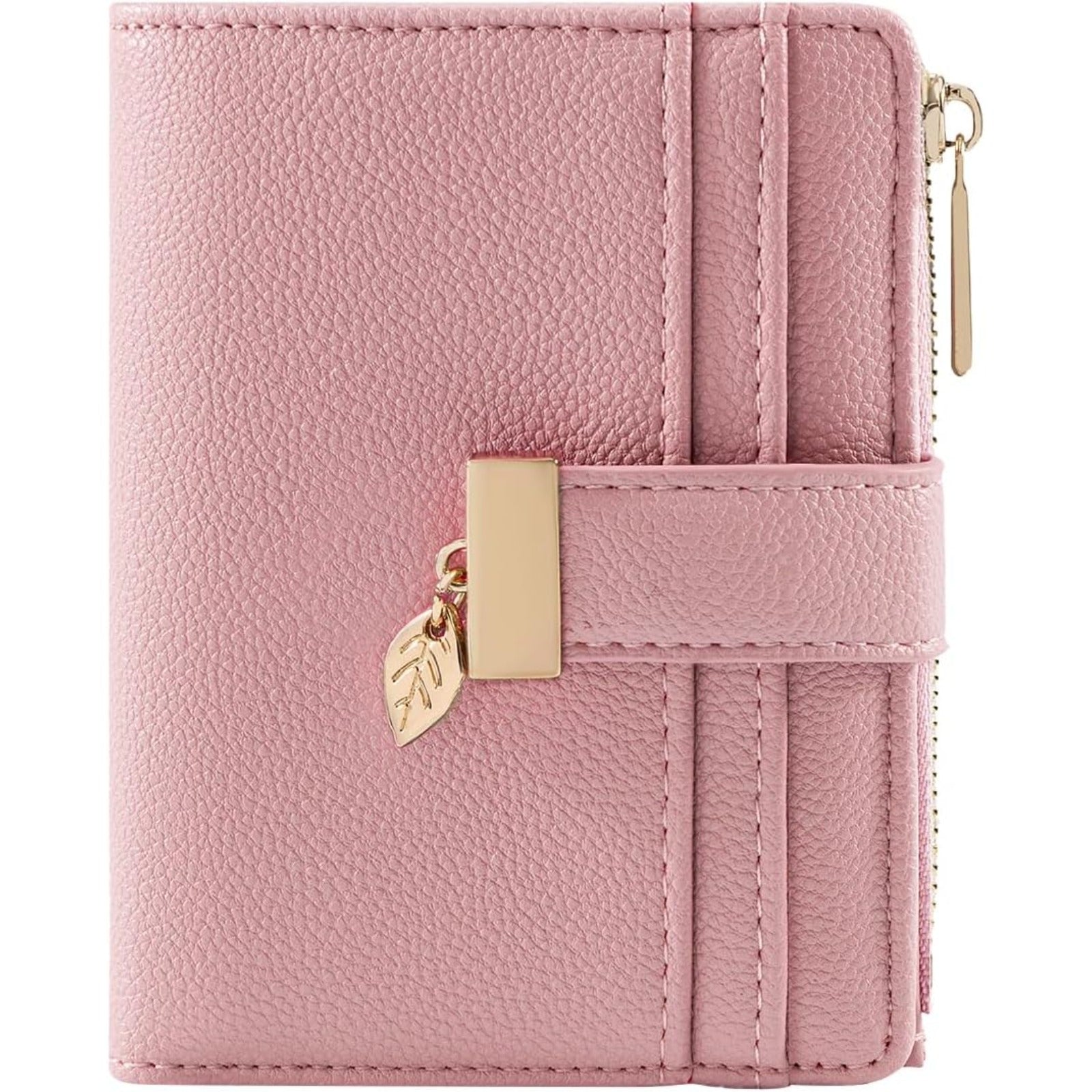 VNLVNL Wallet Women Bifold Leather Wallets for Women Credit Card Holder with ID Window Zipper Coin Pocket Deep Purple