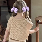 Glitter Navy Blue Ribbon Hair Bows for Girls 2pcs 4in Sparkly Sequin Cheer Bow Alligator Clips for Teens Toddler Kids School Uniform Dance Wedding Dress Accessory Birthday Gift