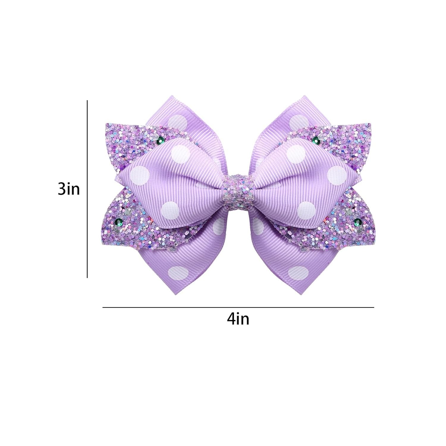 Glitter Navy Blue Ribbon Hair Bows for Girls 2pcs 4in Sparkly Sequin Cheer Bow Alligator Clips for Teens Toddler Kids School Uniform Dance Wedding Dress Accessory Birthday Gift