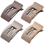 4 PCS Flat Hair Clips, Large Flat Claw Clips for Women Girls, Strong Hold French Hair Clips for Thick Thin Hair, Stylish Classic Hair Barrettes(Neutral Matte)