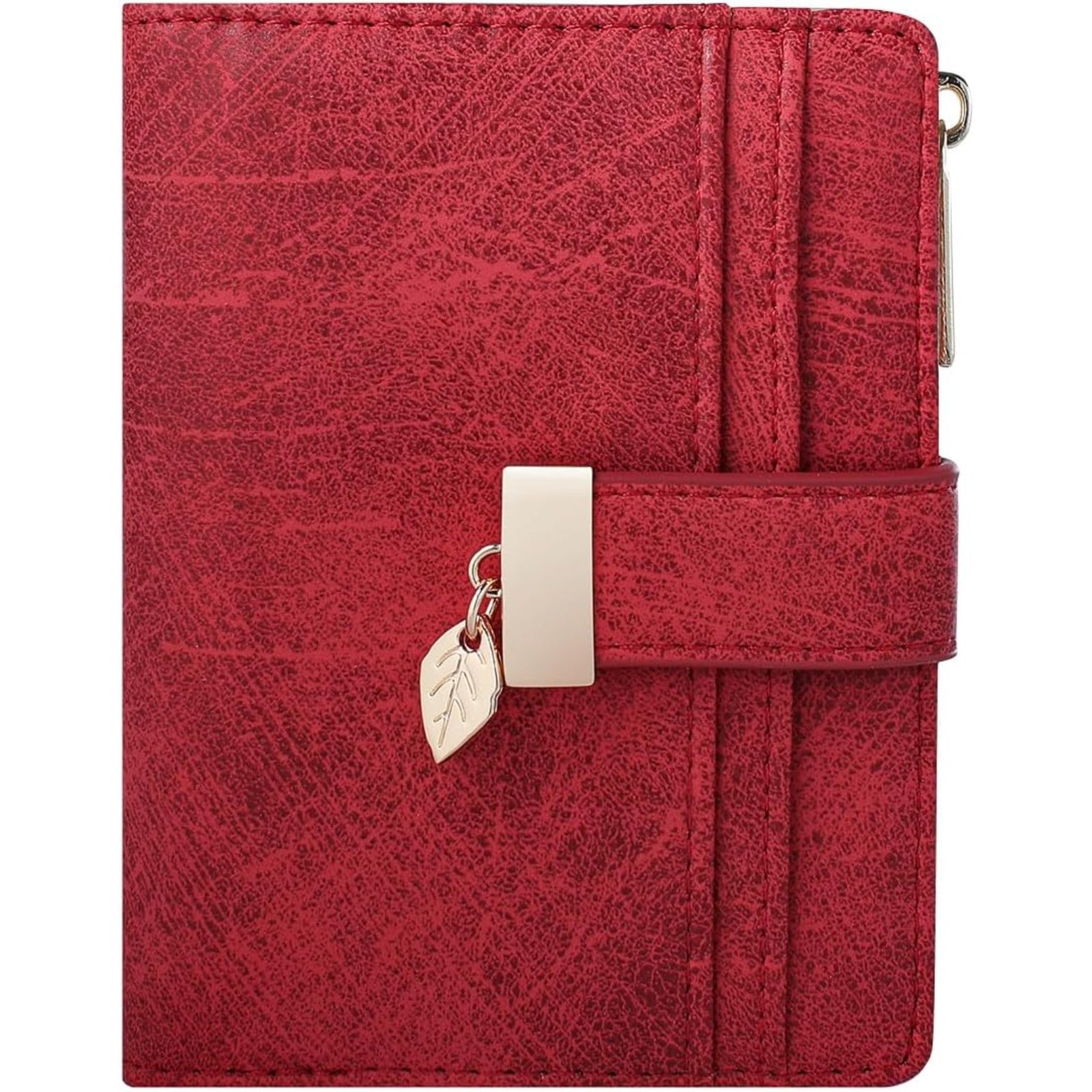 VNLVNL Wallet Women Bifold Leather Wallets for Women Credit Card Holder with ID Window Zipper Coin Pocket Deep Purple