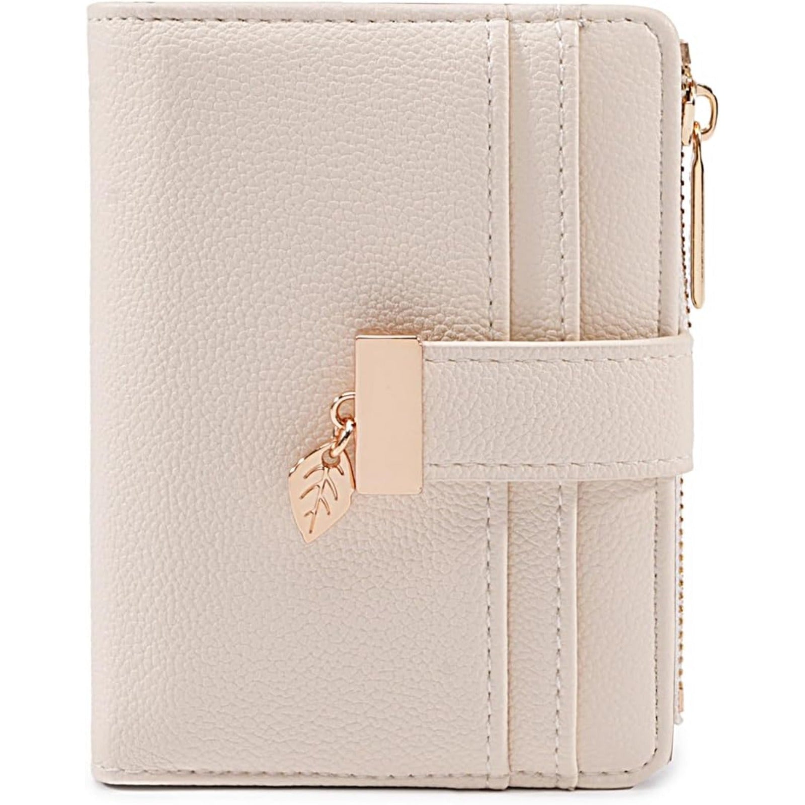 VNLVNL Wallet Women Bifold Leather Wallets for Women Credit Card Holder with ID Window Zipper Coin Pocket Deep Purple